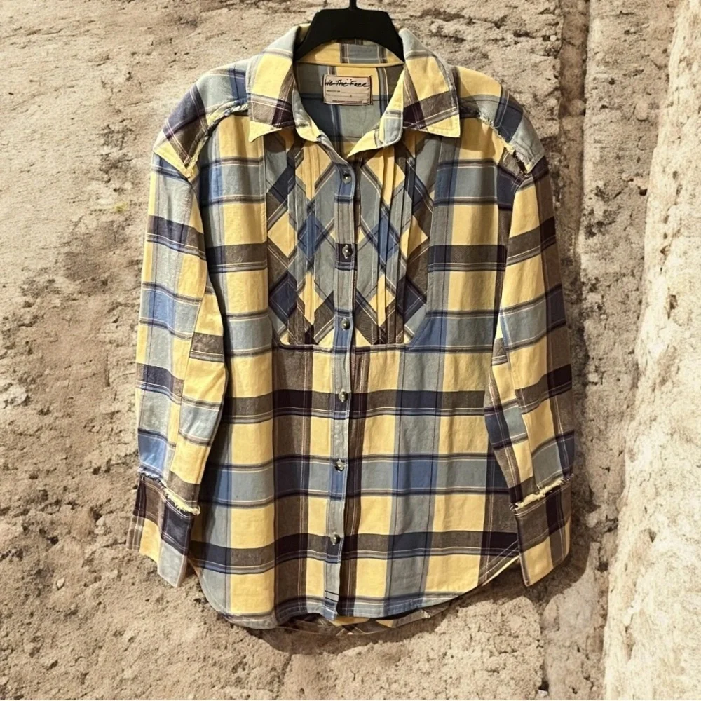 NWT Free People Layla Plaid Shirt